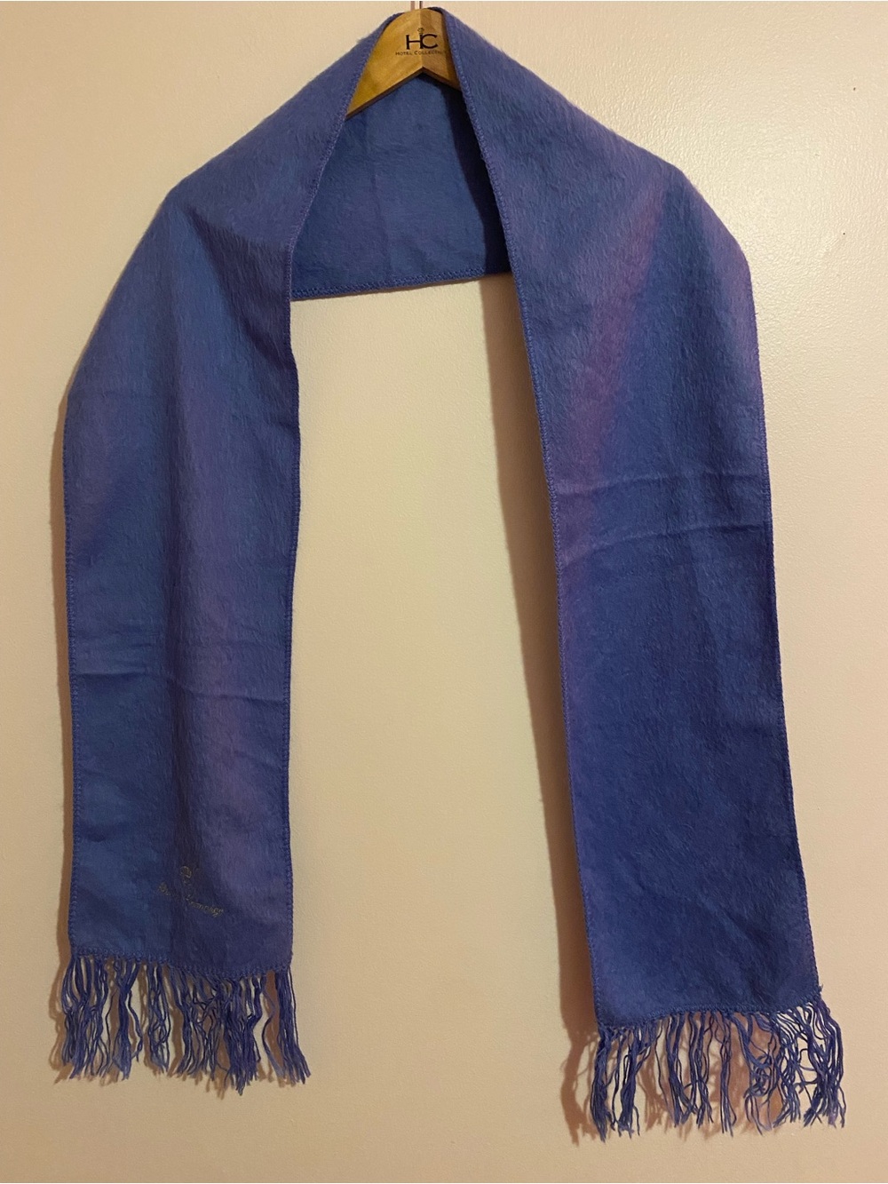 Alpaca Camargo Soft Blue Fringe Scarf